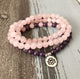 Artisan d'Asie Colliers Malas Lotus Collier mala en Améthyste et Quartz Rose