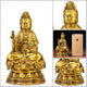 Artisan d'Asie Statues Bouddha XS - 16 cm Statue Bodhisattva Guanyin en cuivre jaune