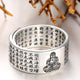 Artisan d'Asie Bagues Singe et chèvre Bague gravée Bouddha et sutra du coeur en argent 999