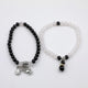 Artisan d'Asie Bracelets Malas Bracelet mala de couple en pierre d'obsidienne et cristal