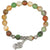 Bracelet mala en pierre d'agate et pendentif pixiu en argent