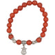 Artisan d'Asie Bracelets Malas Bracelet mala en pierre d'agate rouge et argent