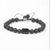 Pulsera mala ajustable de turmalina negra y piedra de lava