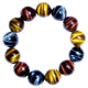 Artisan d'Asie Bracelets Malas S (10 mm) Bracelet mala en pierre d'oeil de tigre rouge, jaune et bleu