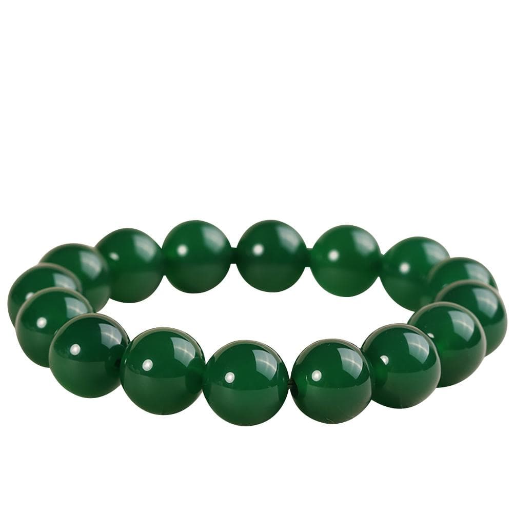 Artisan d'Asie Bracelets Malas S (18 cm) Bracelet mala en pierre d'agate verte