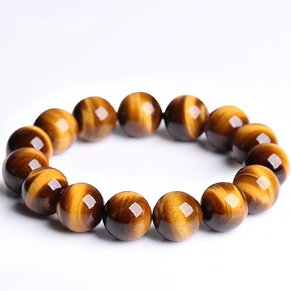 Bracelet mala en pierre d'oeil de tigre jaune