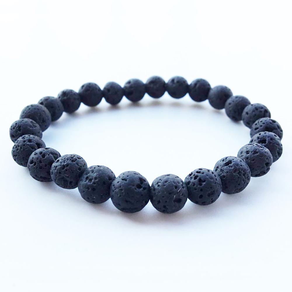 Bracelet mala en pierre de lave