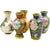 Set de 5 pequeños vases chinos en compartimentada