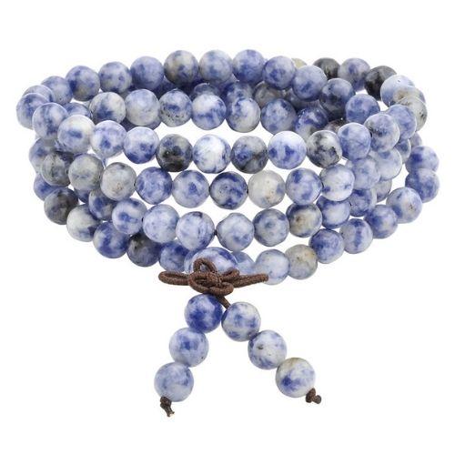 Artisan d'Asie Colliers Malas M (64,8 cm) Collier mala en pierre de sodalite