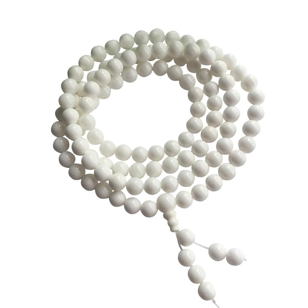 Artisan d'Asie Colliers Malas M (64,8 cm) Collier mala en pierre de tridacne blanc