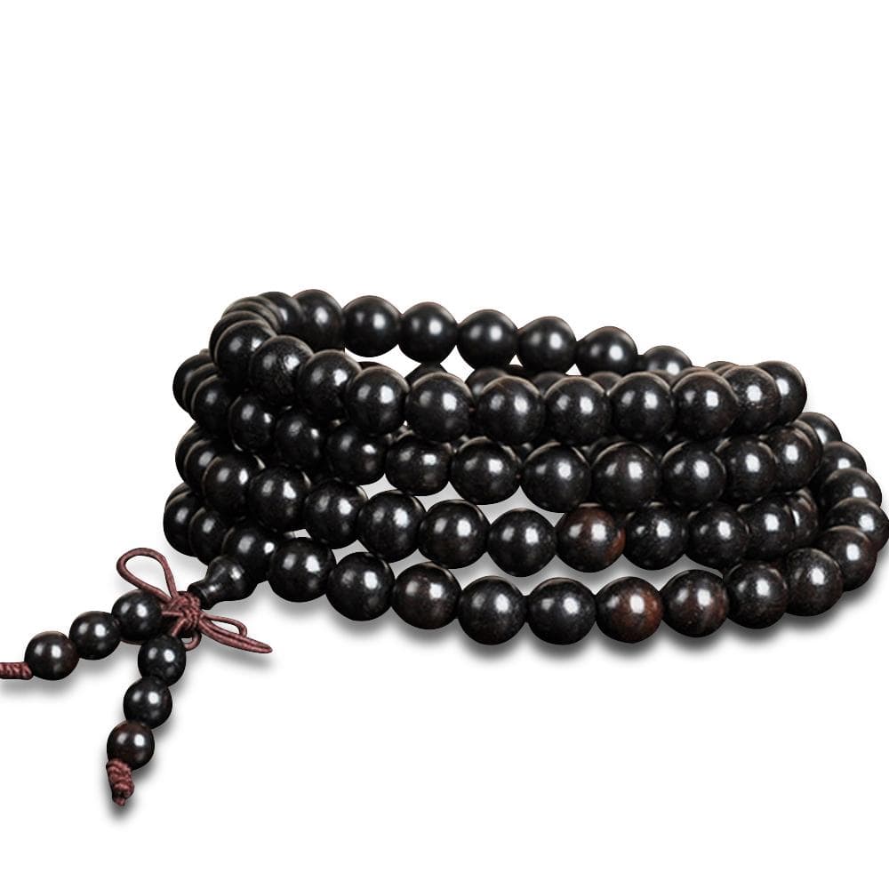 Collier mala en bois de santal noir