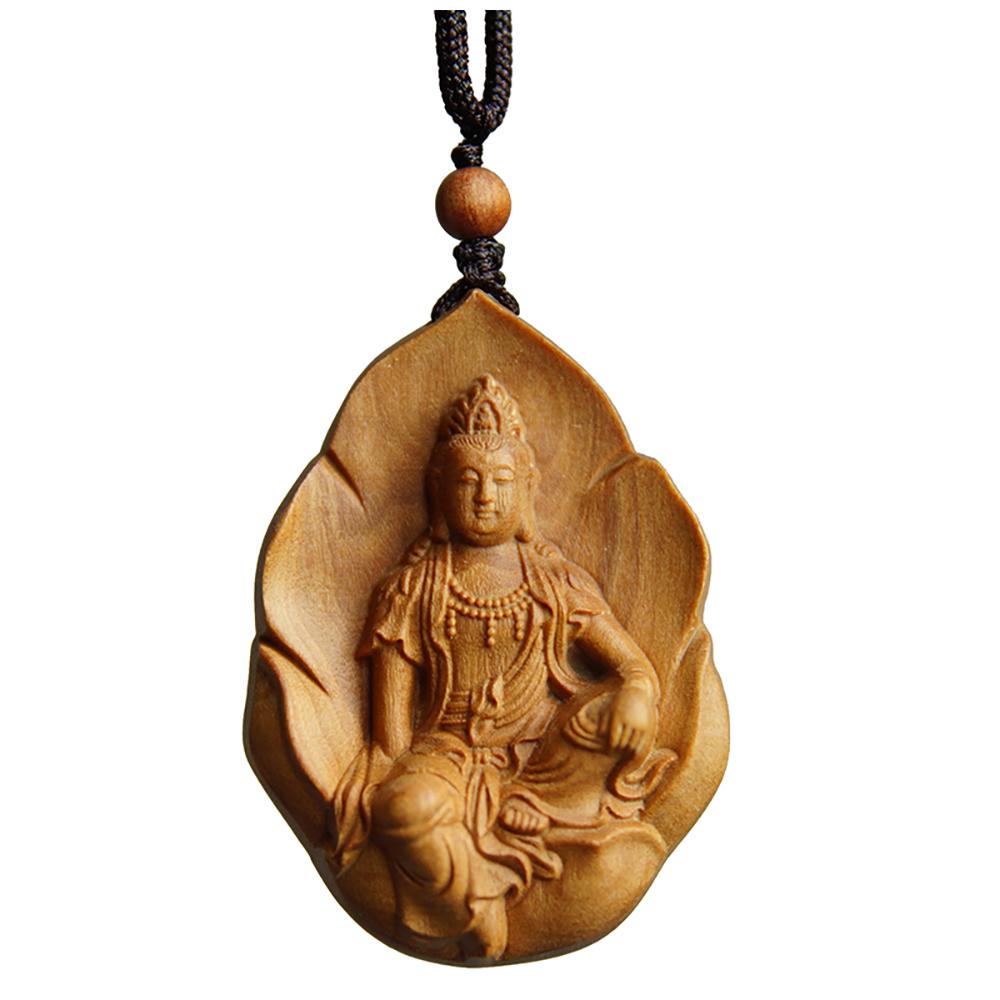 Pendentif Bodhisattva Guanyin en Bois de Santal