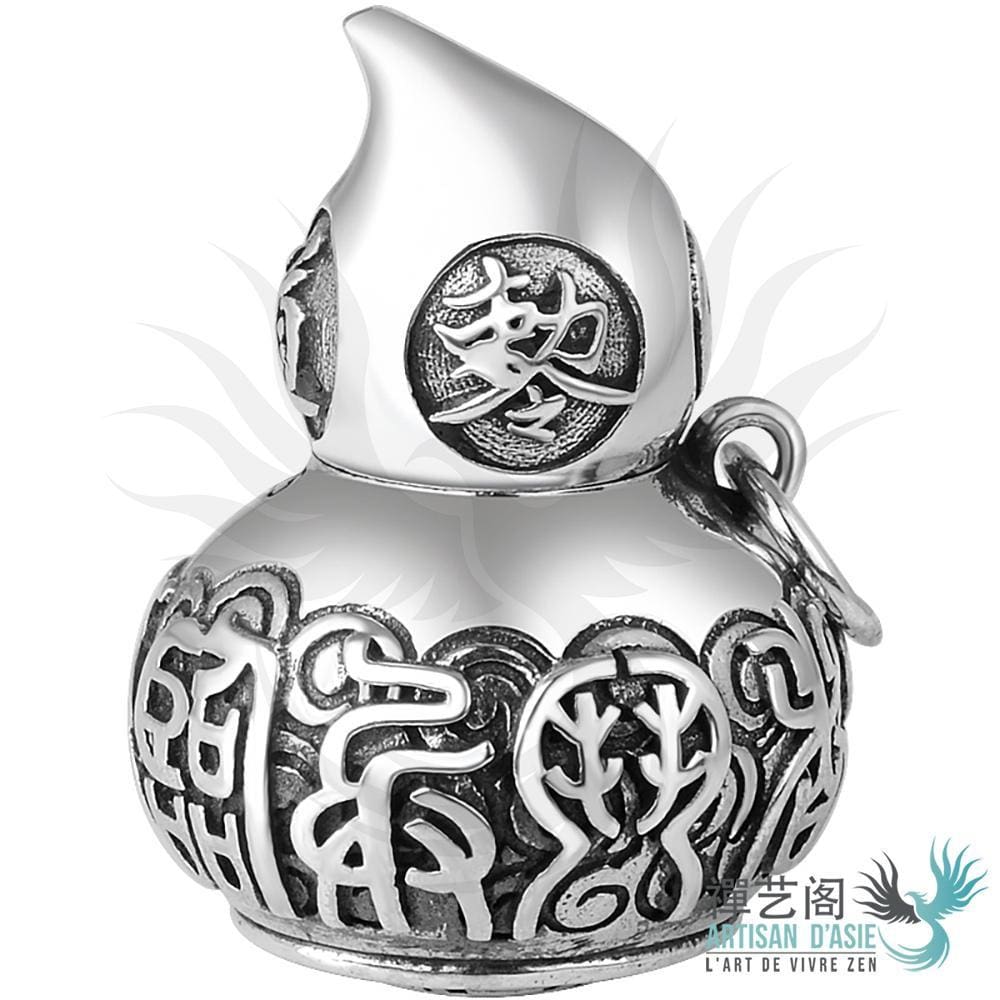 Artisan d'Asie Pendentifs & Amulettes S (24 x 18 mm) Pendentif Wu Lou Feng Shui en Argent Massif S925