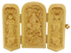 Artisan d'Asie Statues Bouddha Coffret de 3 statuettes artisanales en bois - Bodhisattva Guanyin - Design 1