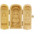 Artisan d'Asie Statues Bouddha Coffret de 3 statuettes artisanales en bois - Bouddha Amitabha et Bodhisattva - Design 4