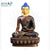 Artisan d'Asie Statues Bouddha S - 13.5 cm Statue Bouddha Shakyamuni en cuivre tête peinte