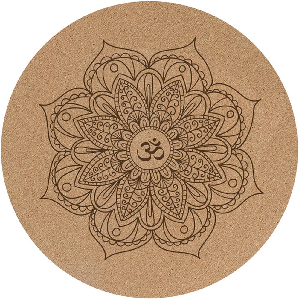 Artisan d'Asie Tapis de Yoga & Méditation Tapis de méditation rond en liège et caoutchouc naturel