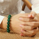 Bracelet mala en pierre d'agate verte Bracelets Malas Artisan d'Asie