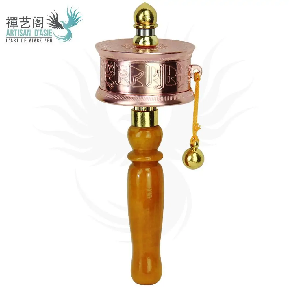 Tibetan Copper Prayer Wheel, Handcrafted Artisanal