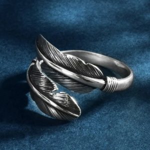 Bague plume en argent 925