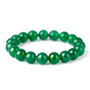 Bracelet mala en pierre d'agate verte