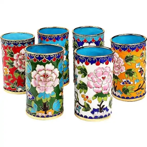 Porte-Stylo, Vide-Poche et Porte-Encens en Cloisonné Artisanale de Pékin – Émail Chinois Traditionnel