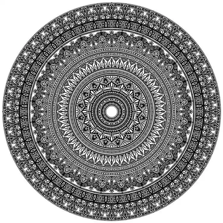 Mandala à colorier sur coton
