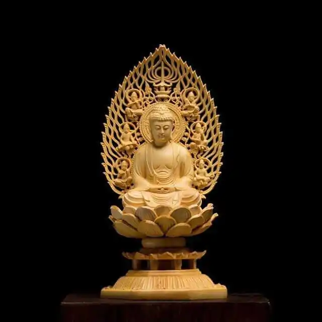 Statue de Bouddha en Bois - Trois Saints de l'ouest