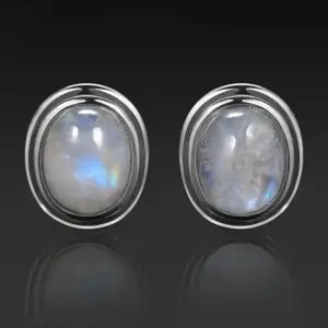 Boucles d'oreilles en Pierre de Lune et Argent S925