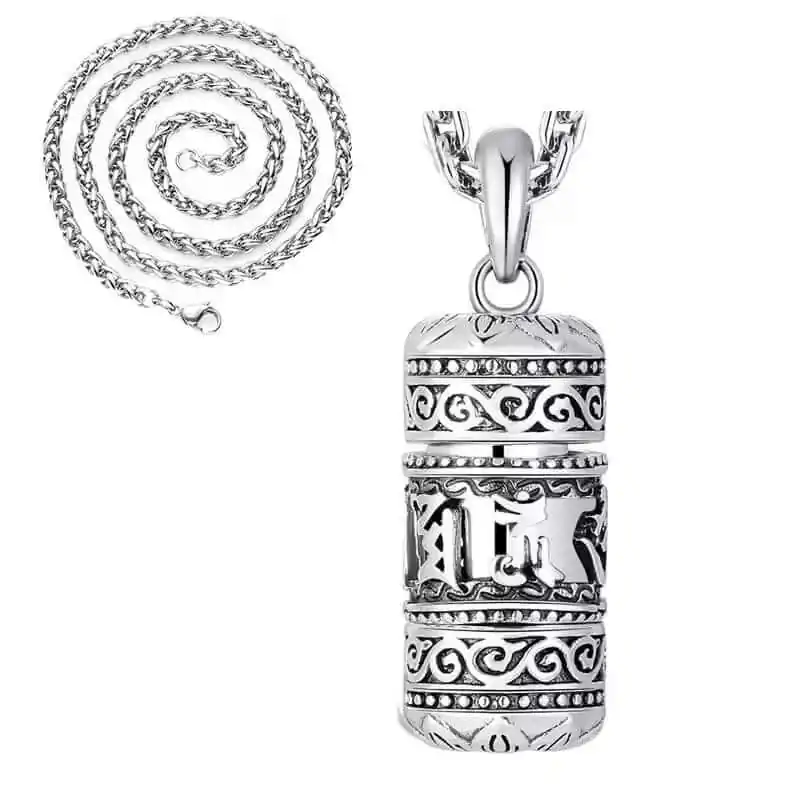 Pendentif moulin à prière mantra OM argent S925 – detail-cylindre