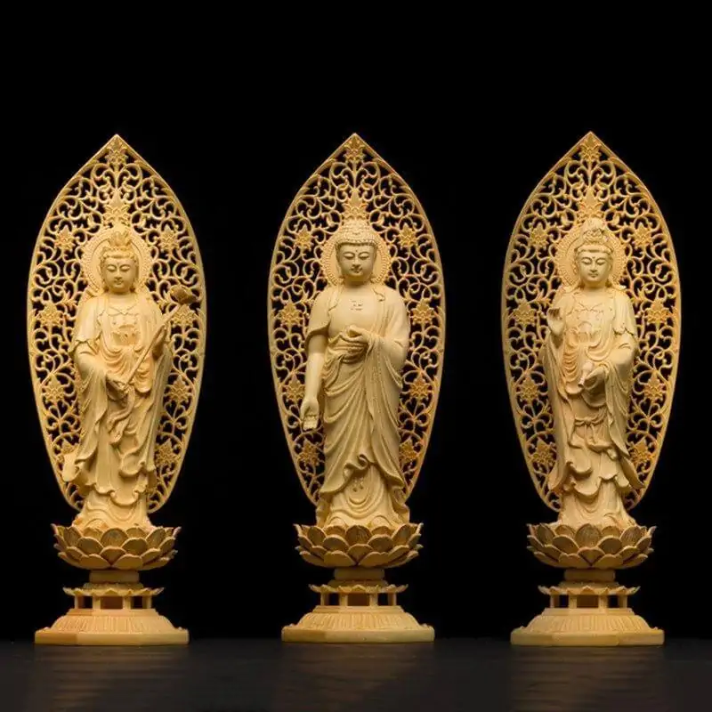 Statue de Bouddha Guanyin en bois de buis | 3 versions