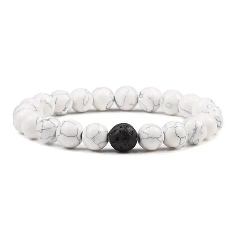 Bracelets mala couple pierres naturelles – Turquoise & lave