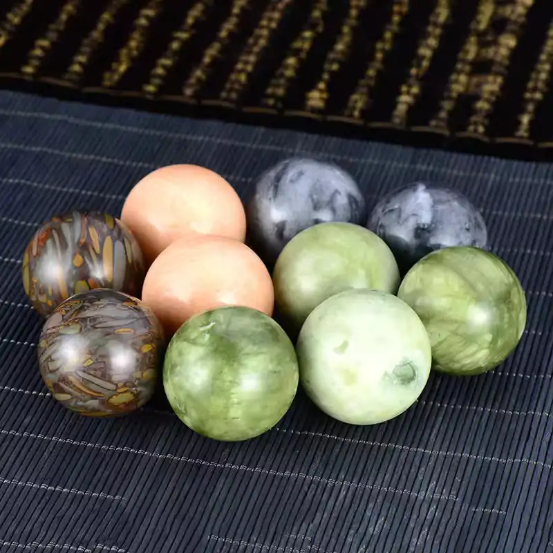 Sphères d'harmonie en jade et agate, boules de santé chinoises — Artisan d'Asie