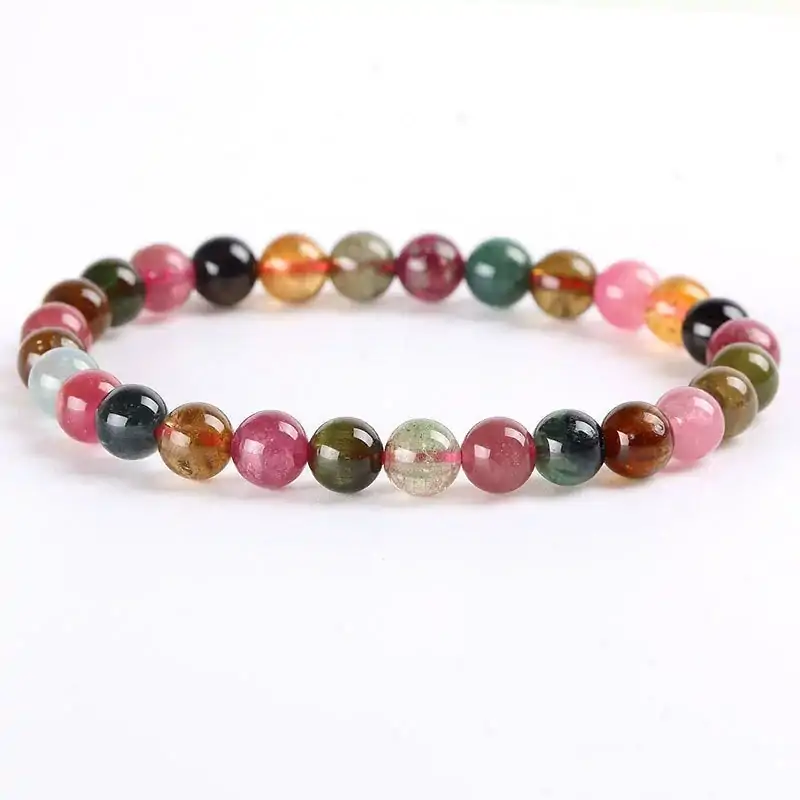 Bracelet mala en tourmaline multicolore — Artisan d'Asie