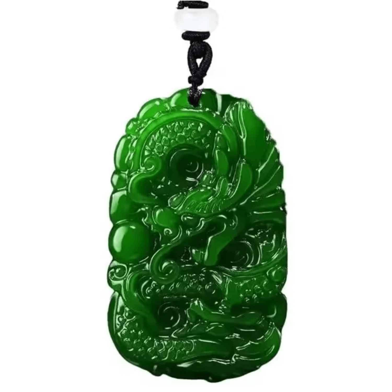 Ciondolo Feng Shui Drago in Giada | Artisan d'Asie - immagine 2