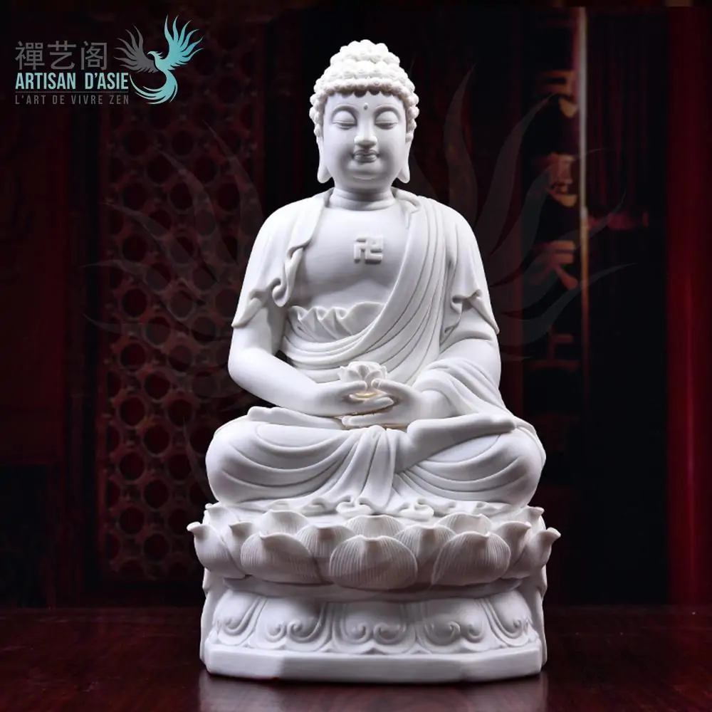 Statue Bouddha Amitabha en céramique
