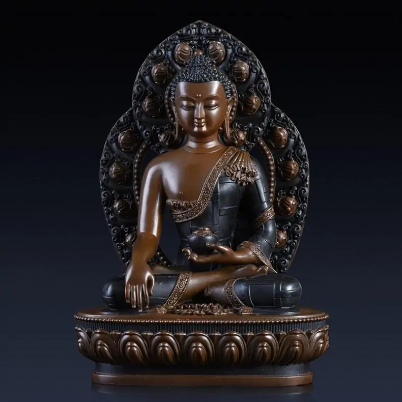 Statue Bouddha Śhākyamuni en Cuivre Pur