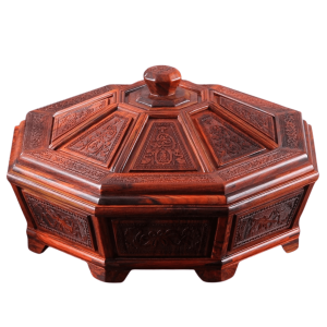 Boîte chinoise en octogonale en bois de rose