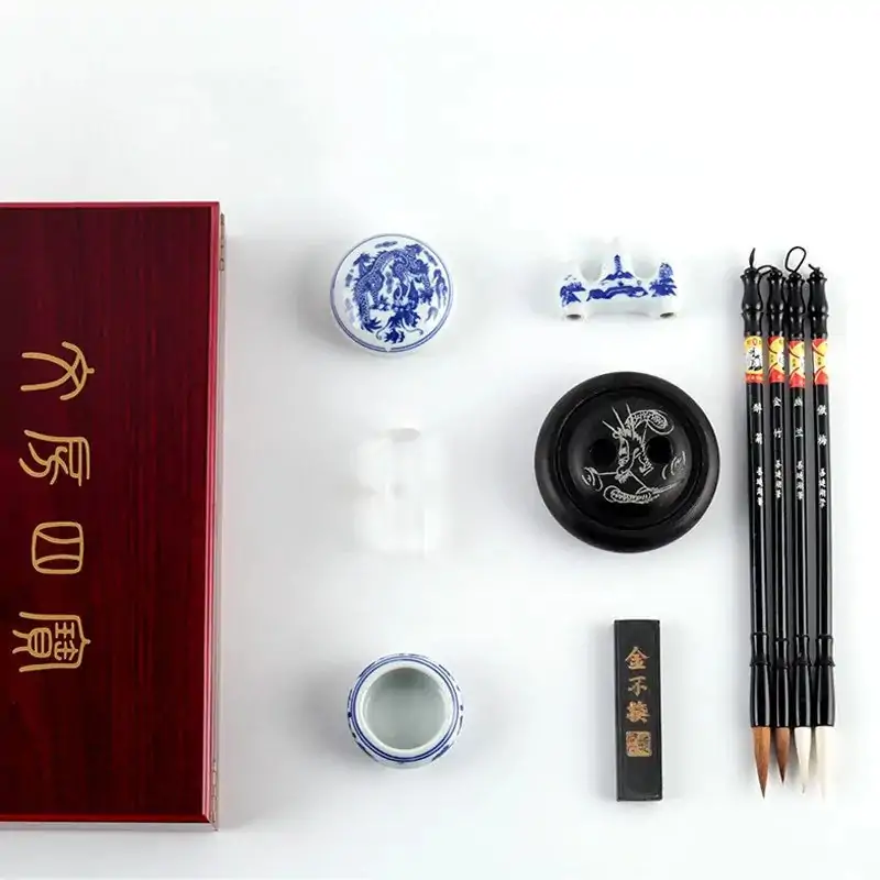 Kit de calligraphie chinoise premium avec coffret bois cadeau