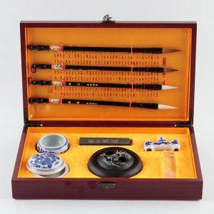 Kit de calligraphie chinoise premium avec coffret bois cadeau
