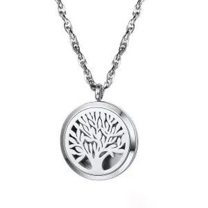 Pendentif Arbre de Vie en acier inoxydable - Diffuseur d’huiles essentielles