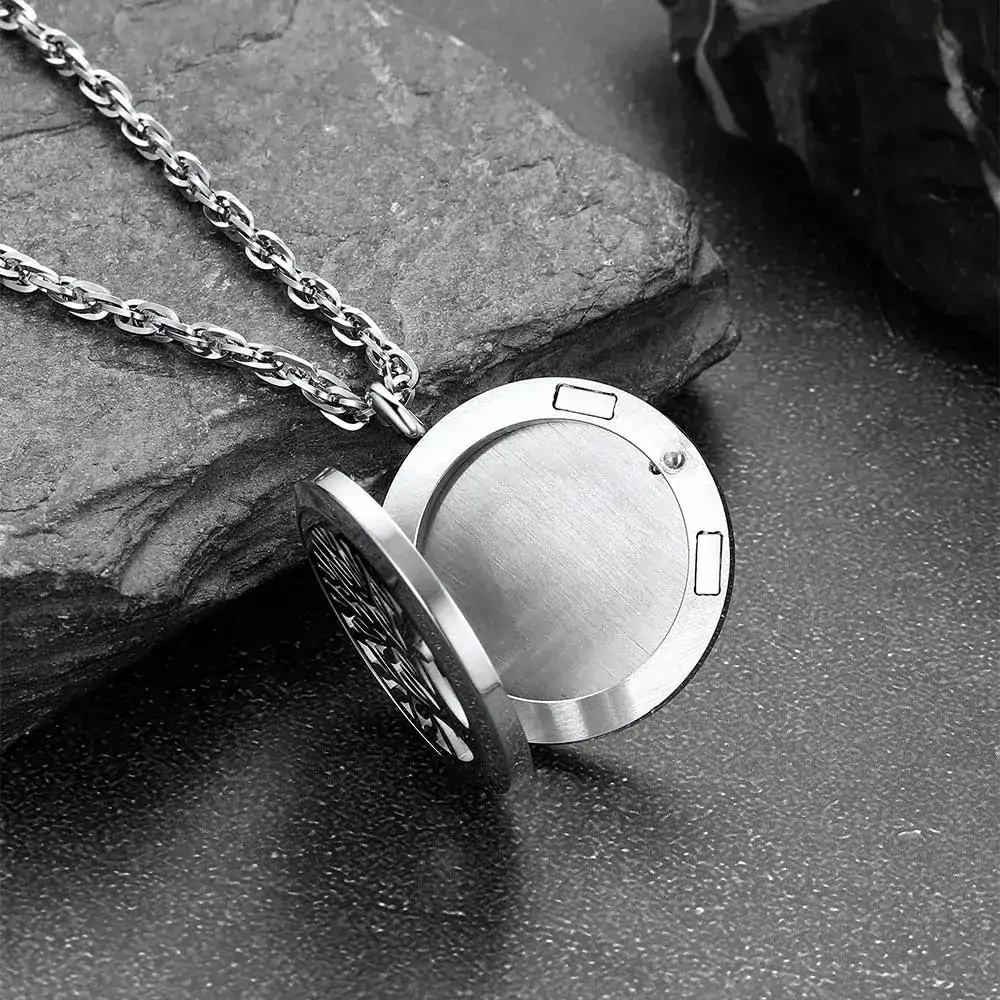 Pendentif Arbre de Vie en acier inoxydable - Diffuseur d’huiles essentielles