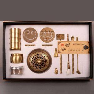 Coffret Cadeau Brûleur d'Encens en Cuivre Pur – Outils de Rituel