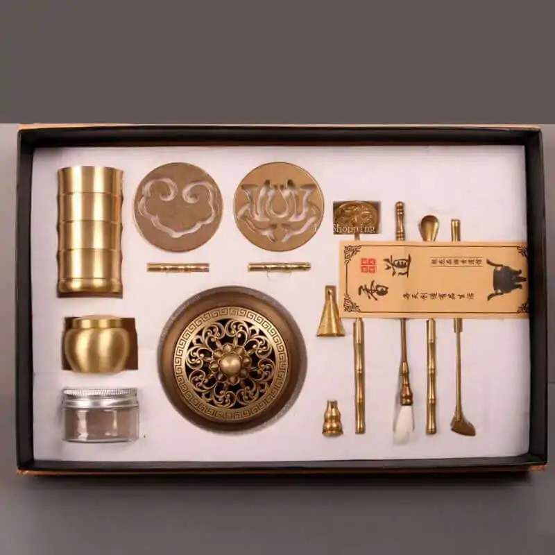 Coffret Cadeau Brûleur d'Encens en Cuivre Pur – Outils de Rituel