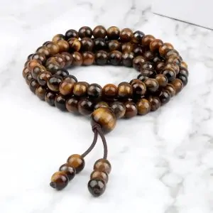 Collier mala œil de tigre jaune – Force & protection