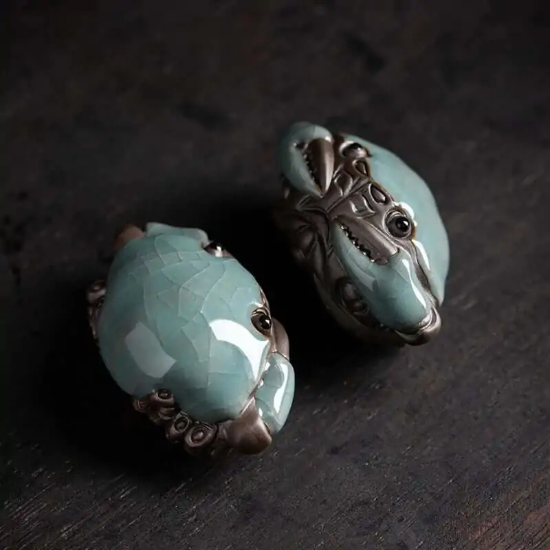 Artisan d'Asie Crabe d'Harmonie Ceramique- Porte-Bonheur, Sérénité et Prospérité