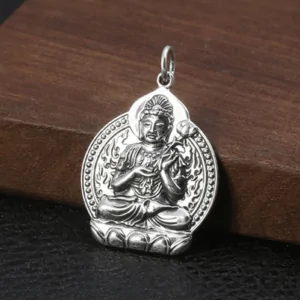 pendentifs amulettes mahasthamaprapta pendentif bouddha assis argent pur s999 amulette lotus de protection artisanale jepej049 m 1196239660.png
