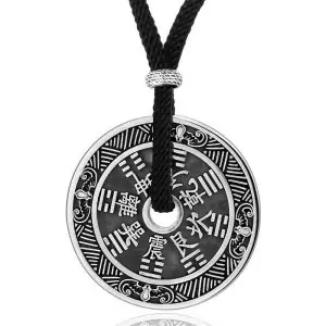 Pendentif Amulette Huit Tigrammes en Argent Massif S925