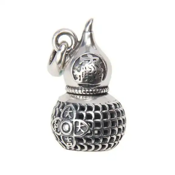 Pendentif Wu Lou Feng Shui en Argent Massif S925 Gravée