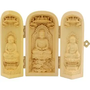 statues bouddha coffret de 3 statuettes artisanales bois bouddha amitabha et bodhisattva design 4 stbuw0193 1189991412.jpg